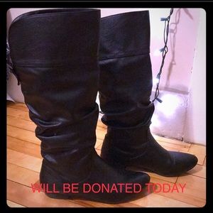 Gently worn black boots